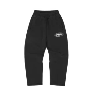 ISLAND PUFF PRINT OPEN HEM SWEATPANT [BLACK]