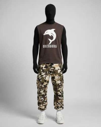 Price of Brown Tank Top & Camo Cargo Pants Set | Orenburg