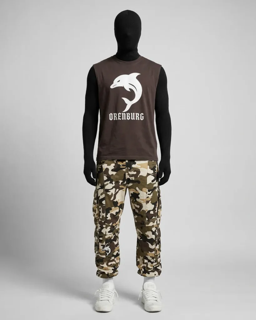 Price of Brown Tank Top & Camo Cargo Pants Set | Orenburg