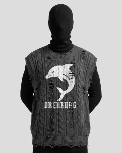 Distressed Cable Knit Vest | Premium Streetwear