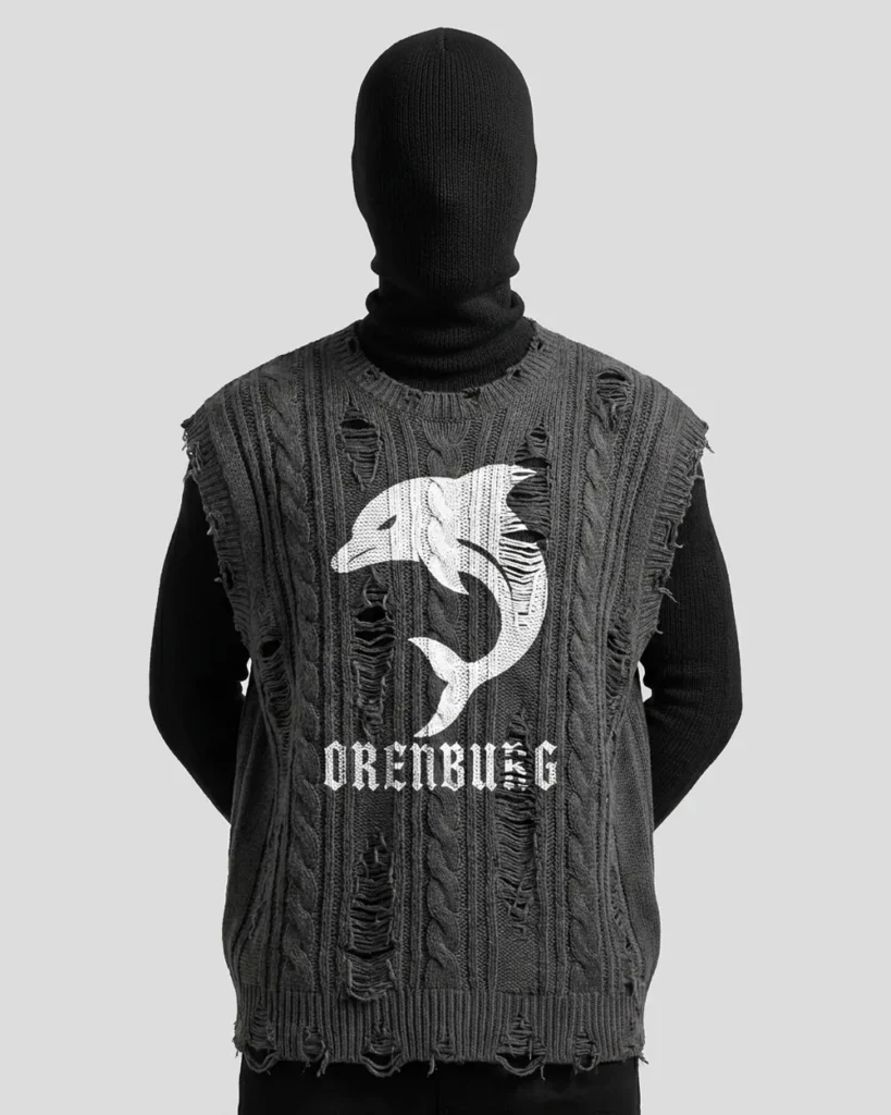 Distressed Cable Knit Vest | Premium Streetwear