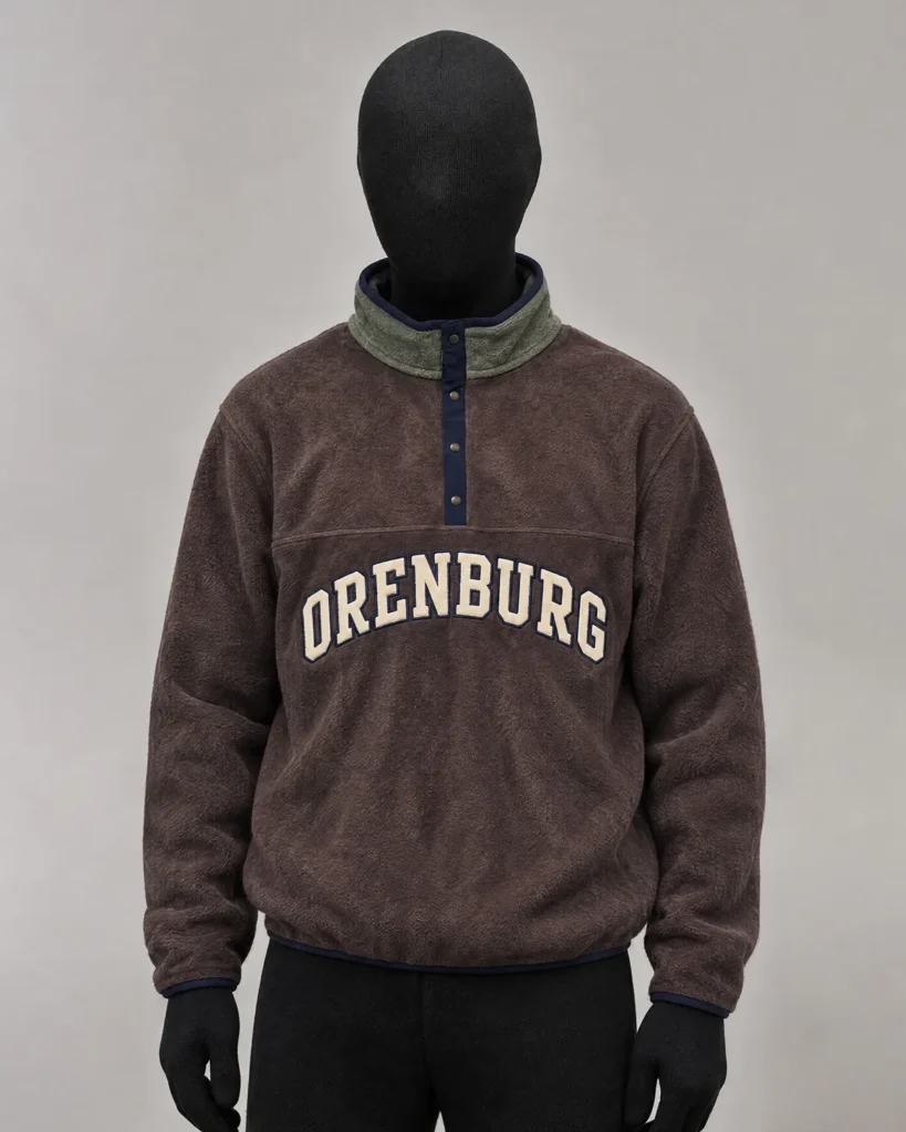Brown Sherpa Fleece Snap Pullover