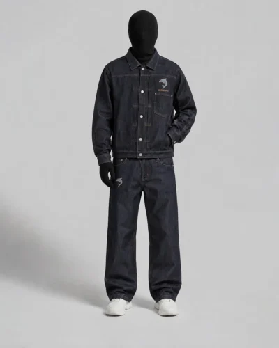 Dark Indigo Denim Jacket & Wide-Leg Jeans Set