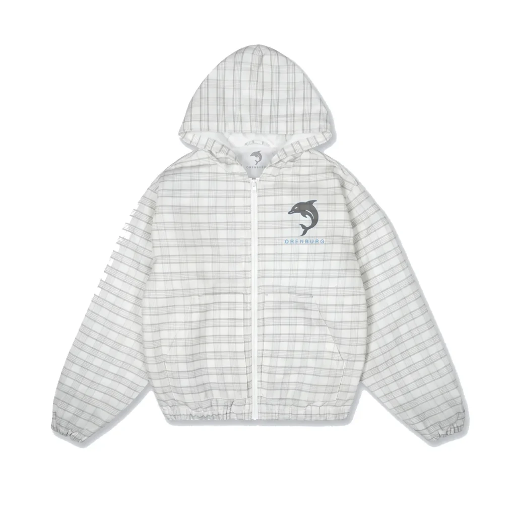 White Plaid Windbreaker