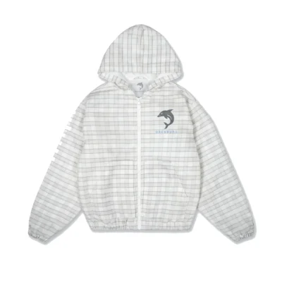 White Plaid Windbreaker