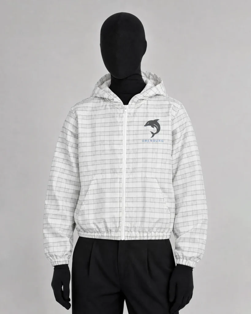 White Plaid Windbreaker
